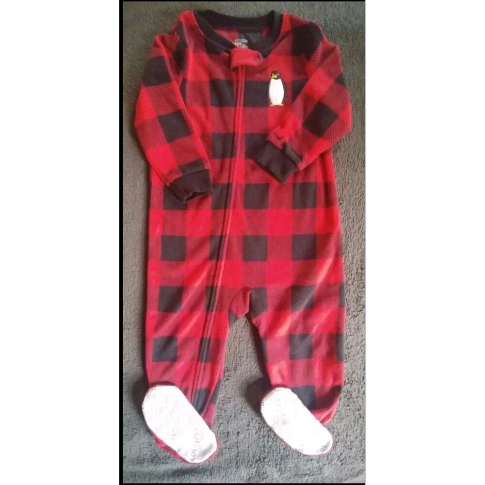 Pajamas 18 months new Baby Simple Joys sleeper Christmas holiday penguin fleece
